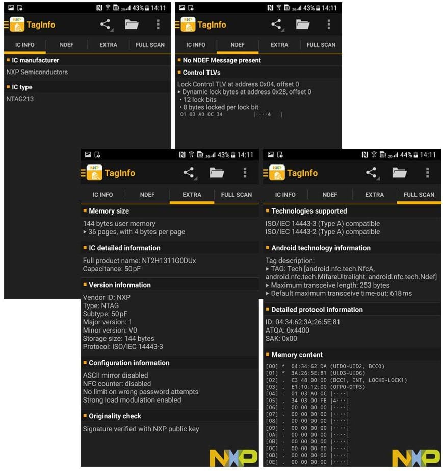 50 Stück Fongwah NTAG213 Aufkleber mit 180 Byte EEPROM Speicher Kompatibel mit NFC Anwendungsprogram