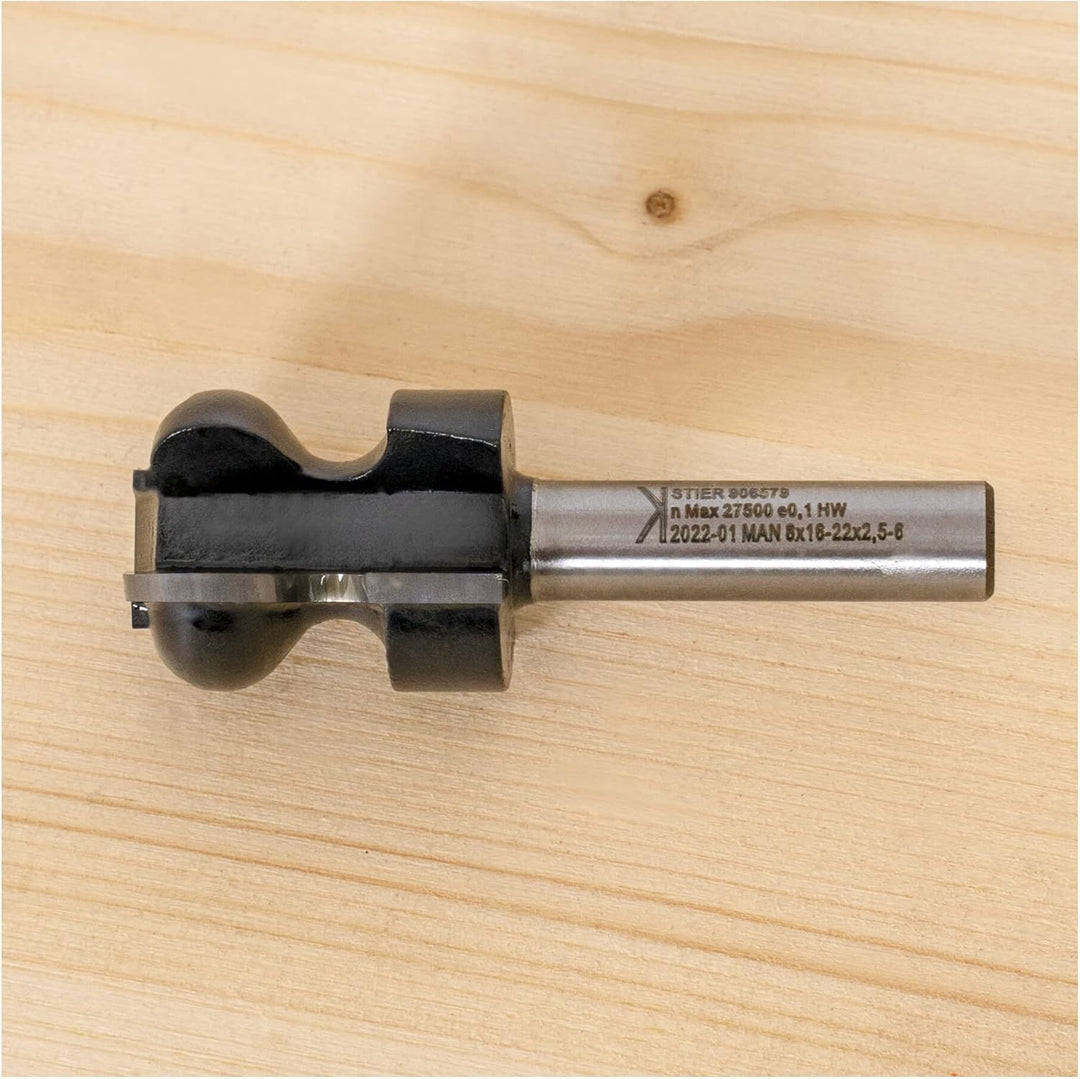 STIER Griffleistenfräser HW 8 mm Durchmesser 22-16 R2,5/6