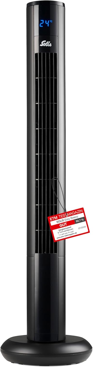 Solis Easy Breezy 757 Ventilator Leise - Turmventilator - Ventilator mit Fernbedienung und Temperatu