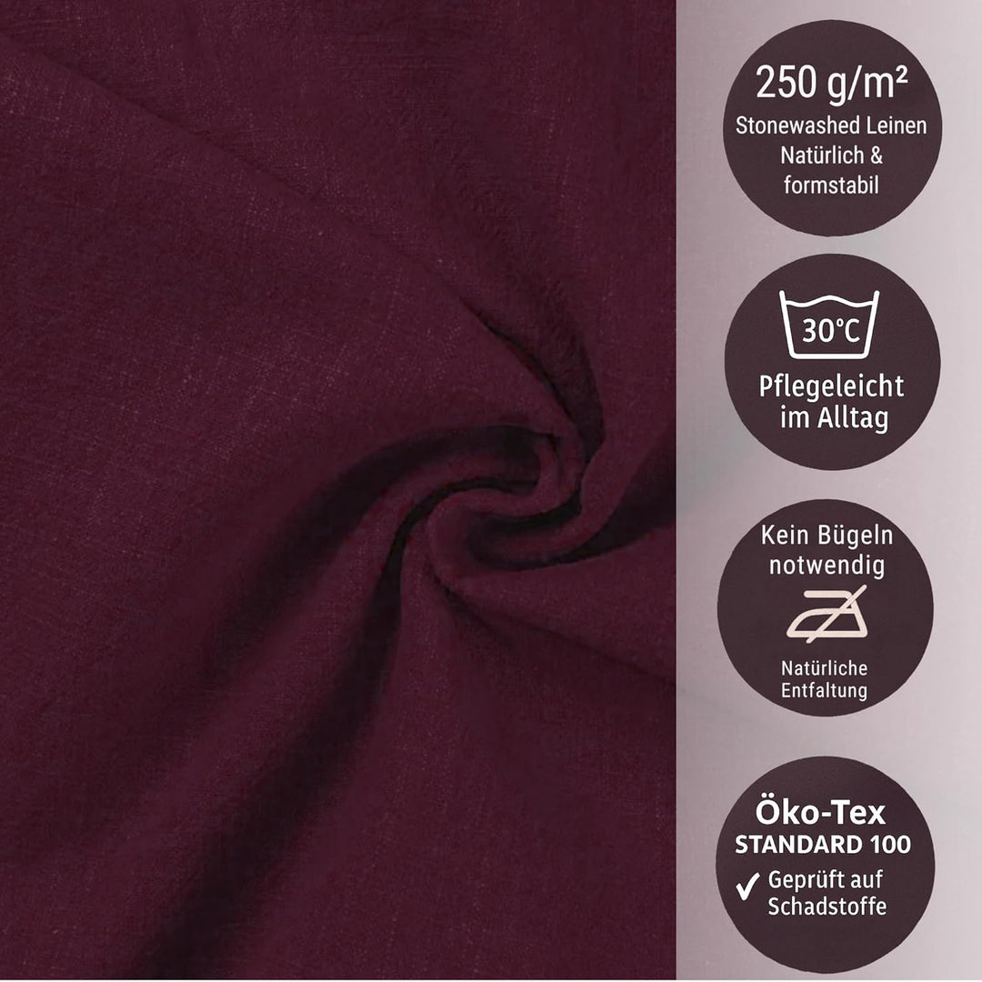 chambry 6 Premium Stoffservietten 100% Leinen Stonewashed - 40cm x 40cm - inkl. Faltanleitung als E-
