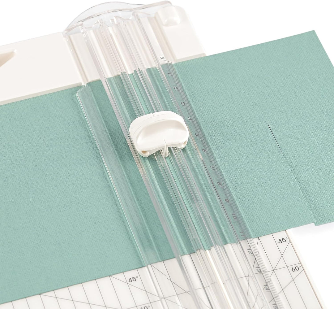 Vaessen Creative Papierschneider mit Falzbrett - Elfenbein - 15,2 x 30,5 cm - 2-in-1 Schneidemaschin