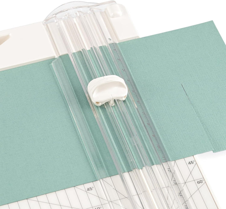 Vaessen Creative Papierschneider mit Falzbrett - Elfenbein - 15,2 x 30,5 cm - 2-in-1 Schneidemaschin