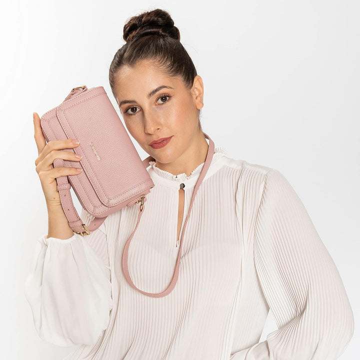 Lazarotti Bologna Leder Umhängetasche Damen | verstellbarer Schulterriemen | mittelgrosse Crossbody