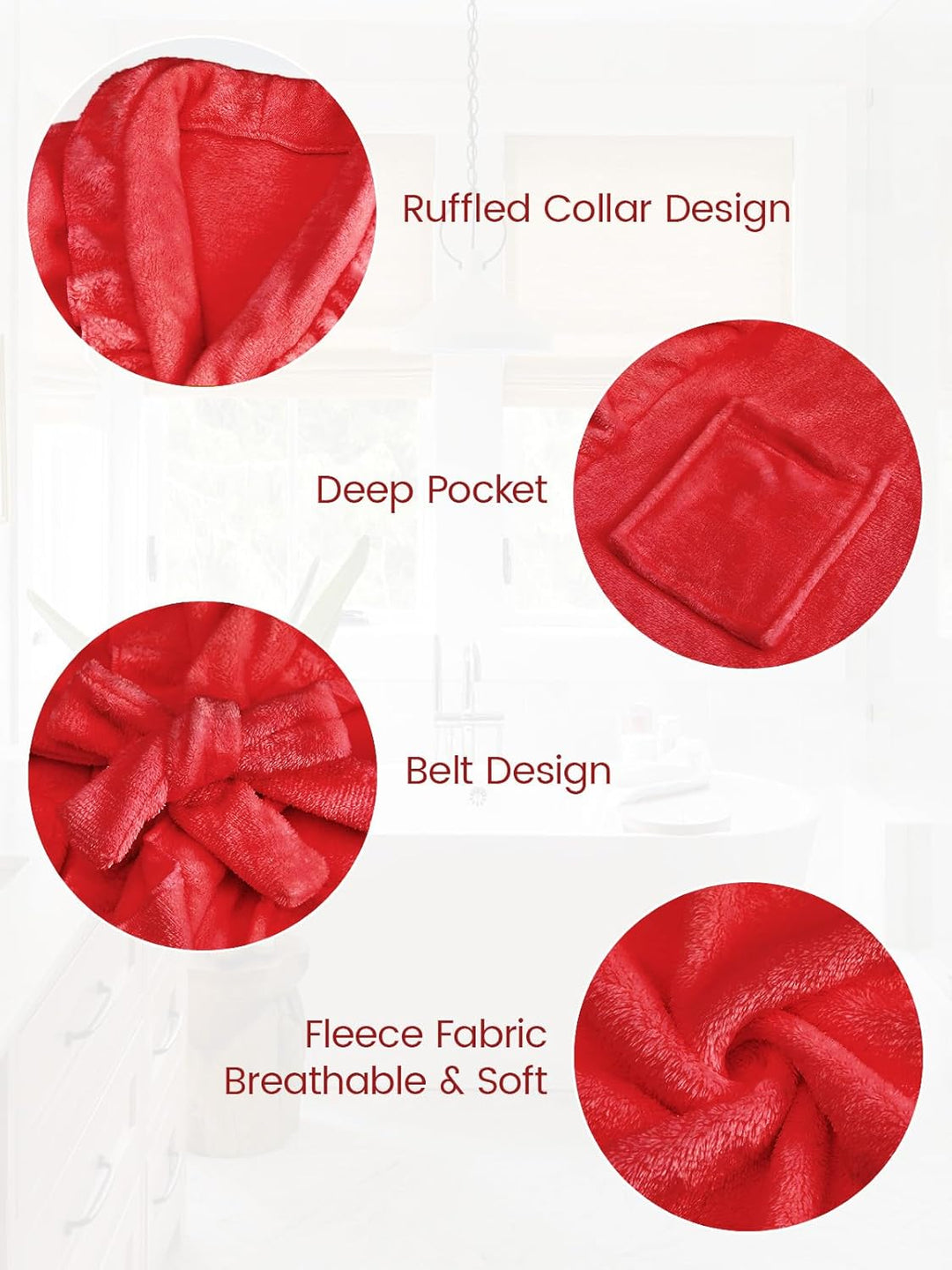 JiAmy Kinder Flanell-Bademantel mit Rüschen Warmer Fleece Hausmantel im Eleganten Stil für Mädchen R