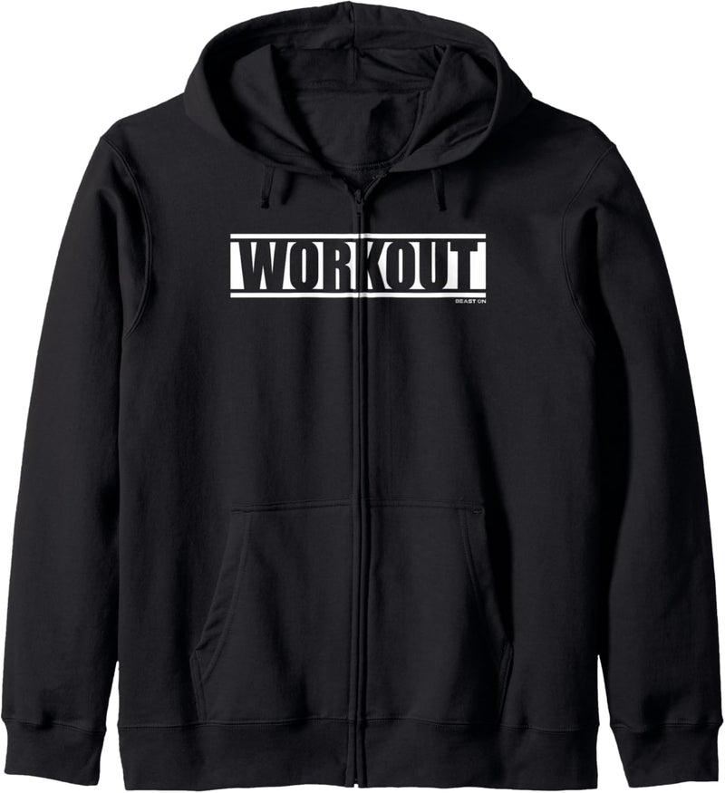 Workout Gym Fitness Workout Spruch Motivation Wort in weiss Kapuzenjacke