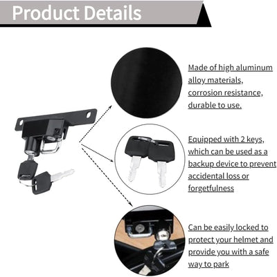 Motorrad Helmschloss,KIMISS Aluminiumlegierung Motorradhelmschloss Diebstahlsicherung Aufhängehaken