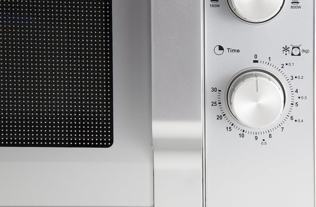 Sharp R204S Solo-Mikrowelle / 20 L / 800 W / 6 Leistungsstufen / Zeitschaltuhr von 30 Minuten bis 00