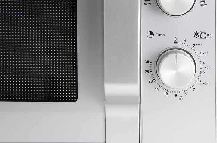 Sharp R204S Solo-Mikrowelle / 20 L / 800 W / 6 Leistungsstufen / Zeitschaltuhr von 30 Minuten bis 00