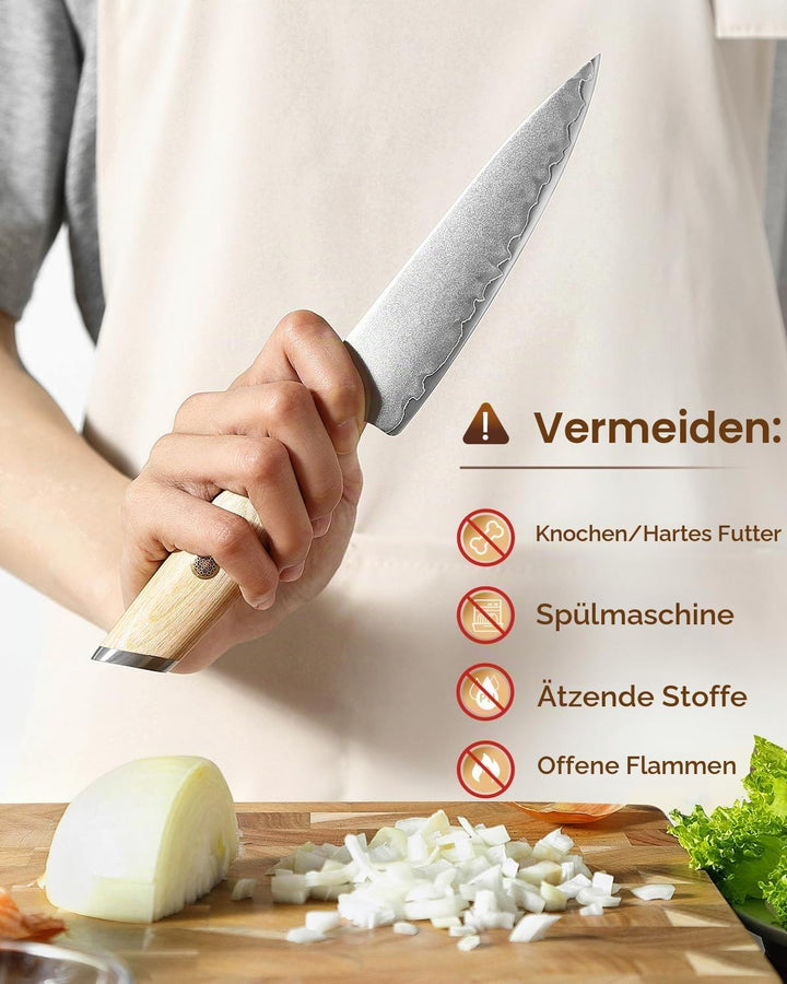 XIZNUO 13cm Allzweckmesser Verbundstahl Universalmesser, 3 Schichten Verbundstahl 10Cr15CoMoV Stahlk