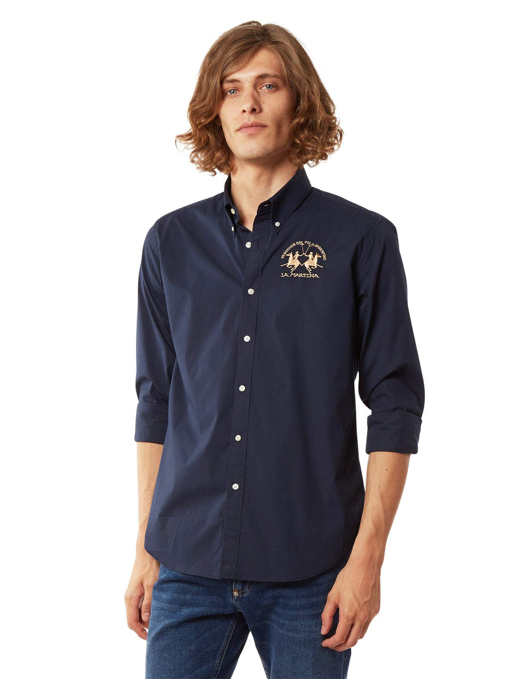 La Martina - Herrenhemd Regular fit, Marineblau, Man M Blau, M Blau