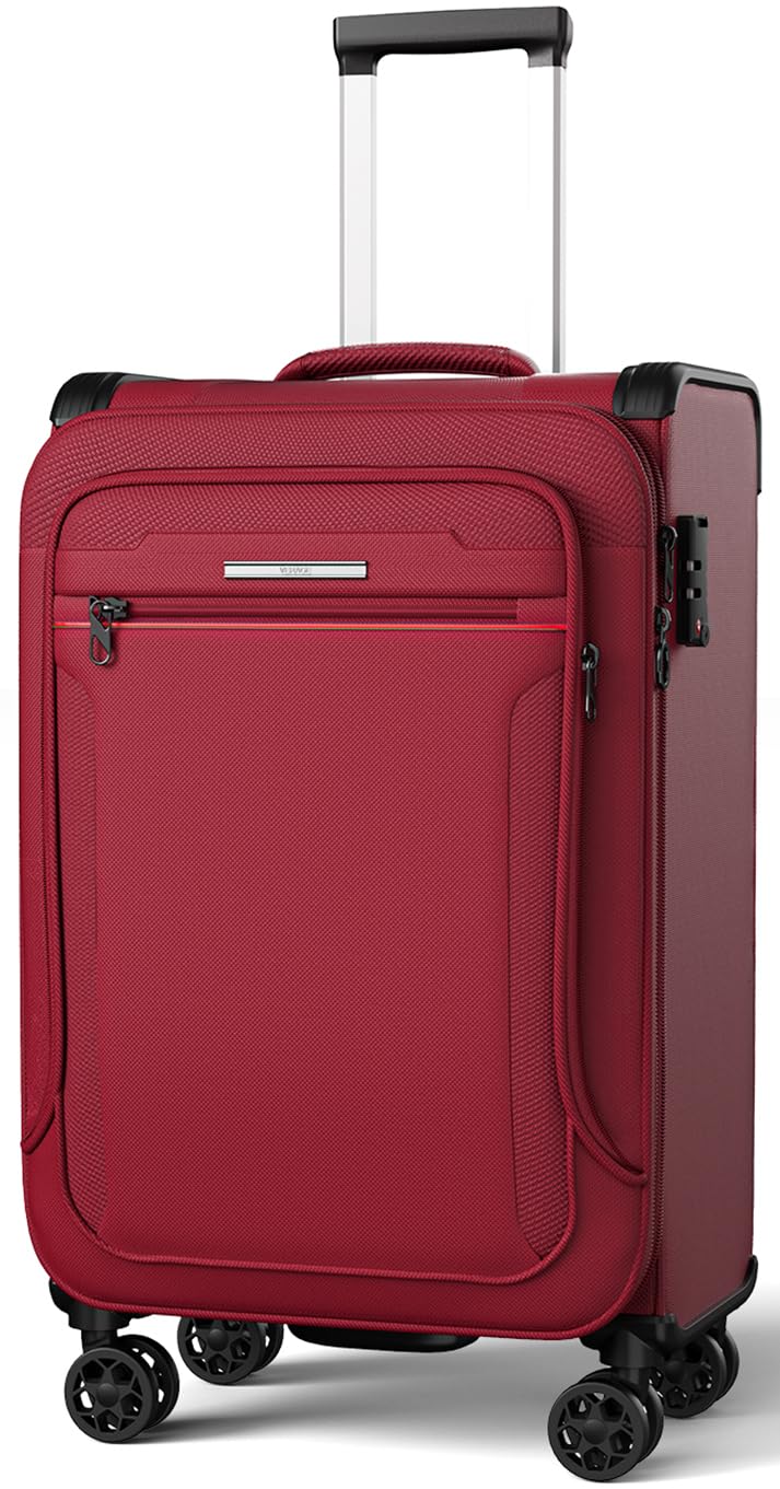 ABISTAB Verage Cabin Weichschalen Kabinen-Koffer | 56x38x23(+5) cm Burgundy mit Dehnfalte erweiterba