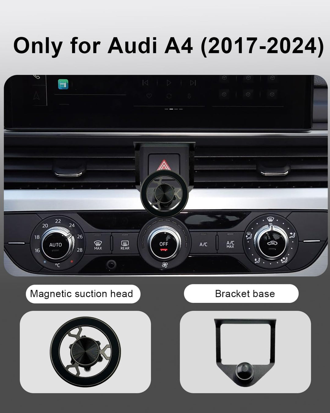Handyhalterung Auto für Audi A4 B9 A5 F5 2017-2024 mit N52 Starker Magnet 360 Grad einstellbares für