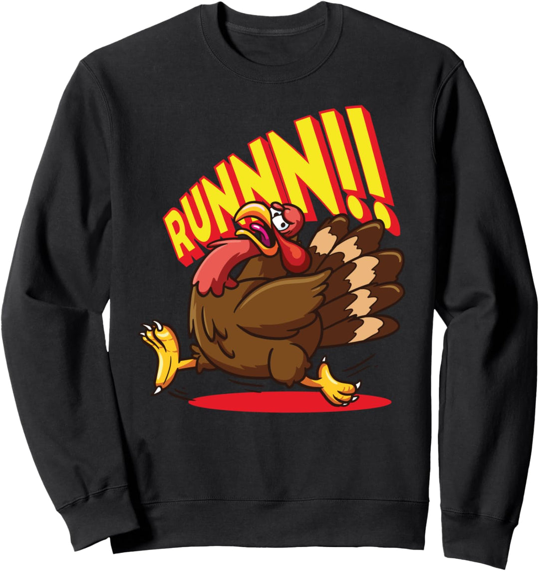 lustiges Truthahnlauf-Erntedankgeschenk Sweatshirt
