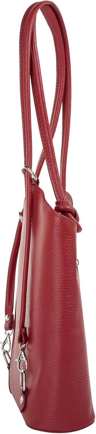 Shopper Rucksack Kombination Echt Leder Damen Made in Italy | 2in1 Handtasche | wandelbare Umhängeta