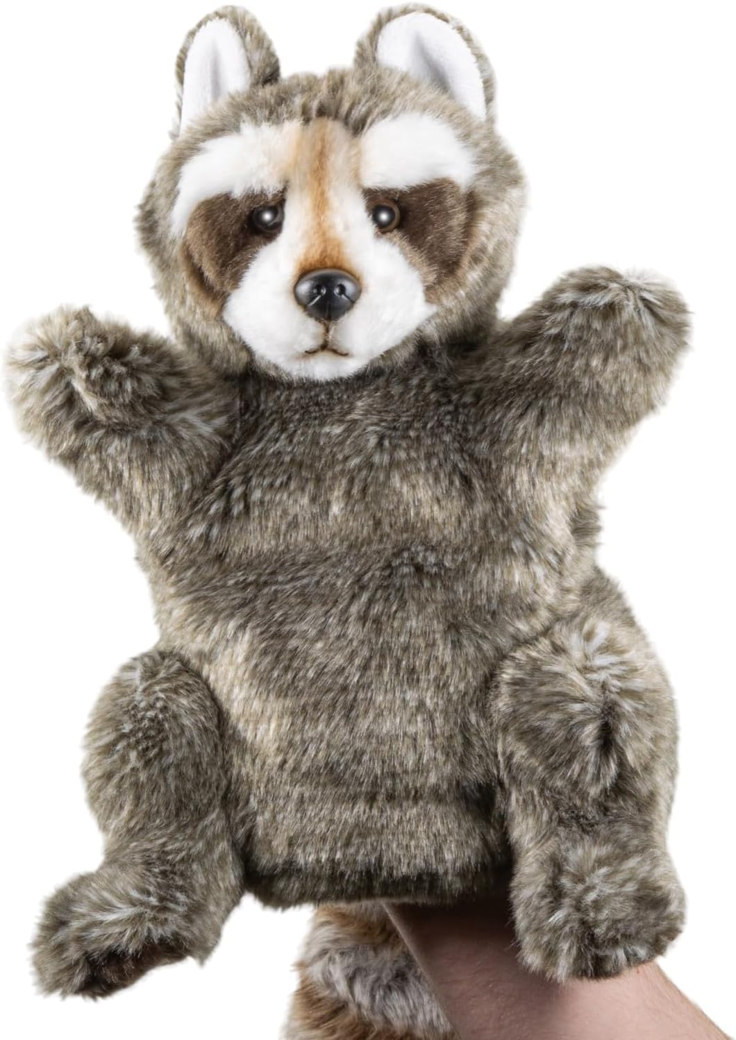 Carl Dick Waschbär Handpuppe, Plüschtier, Kuscheltier ca. 28cm 3439 Wb - Grau, Wb - Grau