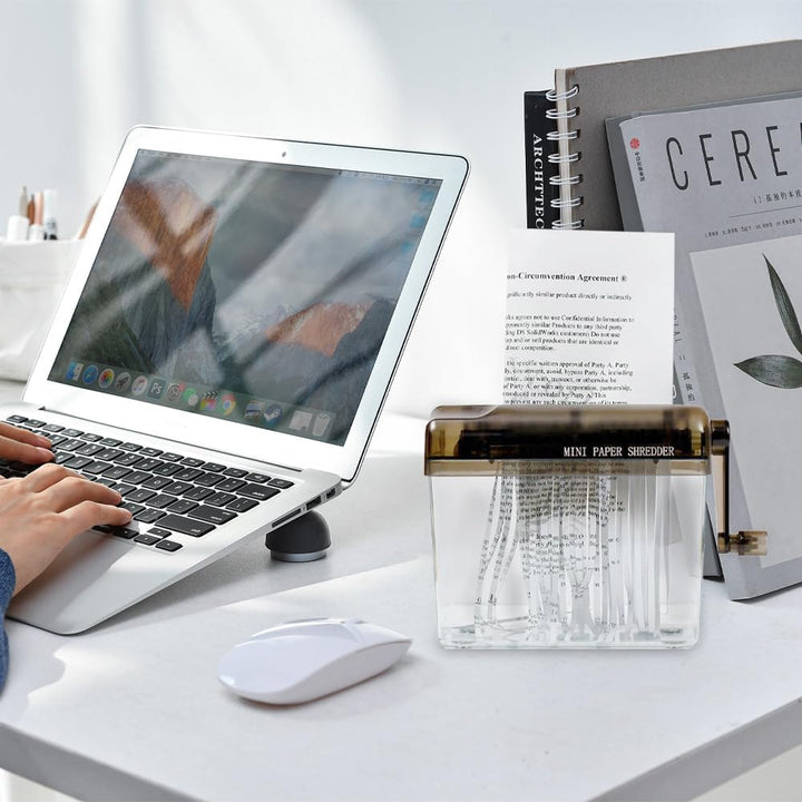 Manueller Aktenvernichter, Tragbarer Papierzerkleinerer Handkurbel Mini Hand Schredder Professionell