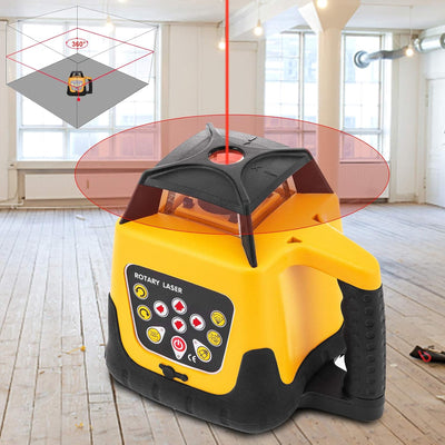 FORAVER Rot Professional Rotationslaser max. Arbeitsbereich 500 m, 360 Rotary Laser Level Wasser- un