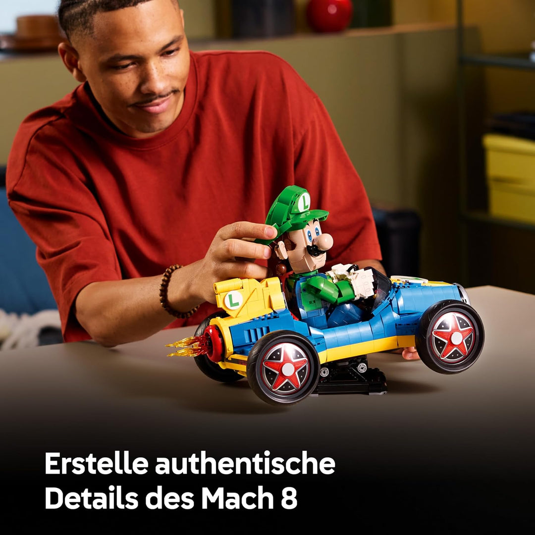 LEGO Super Mario: Mario Kart: Luigi & Turboflitzer - Nintendo Figur und Auto Modellbau für Erwachsen