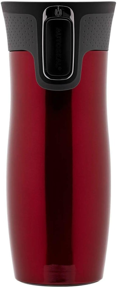 Contigo West Loop Thermobecher aus Edelstahl in der Farbe Rot mit 470ml, Masse: 8cm x 9cm x 20,5cm,