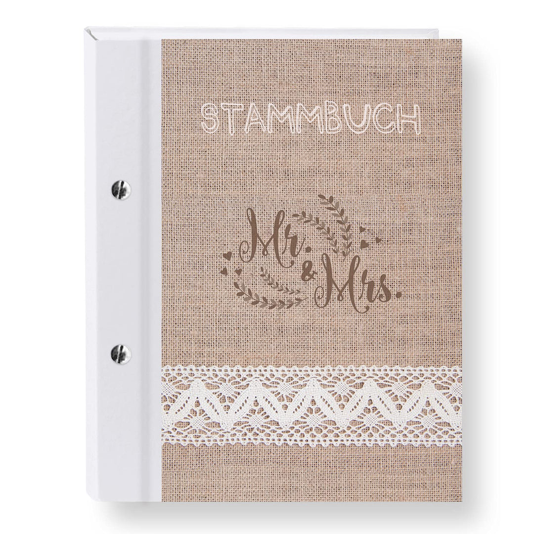 Stammbuchshop stb_lino_a5 Familienstammbuch, Beige, 23 x 18 x 1,7 cm