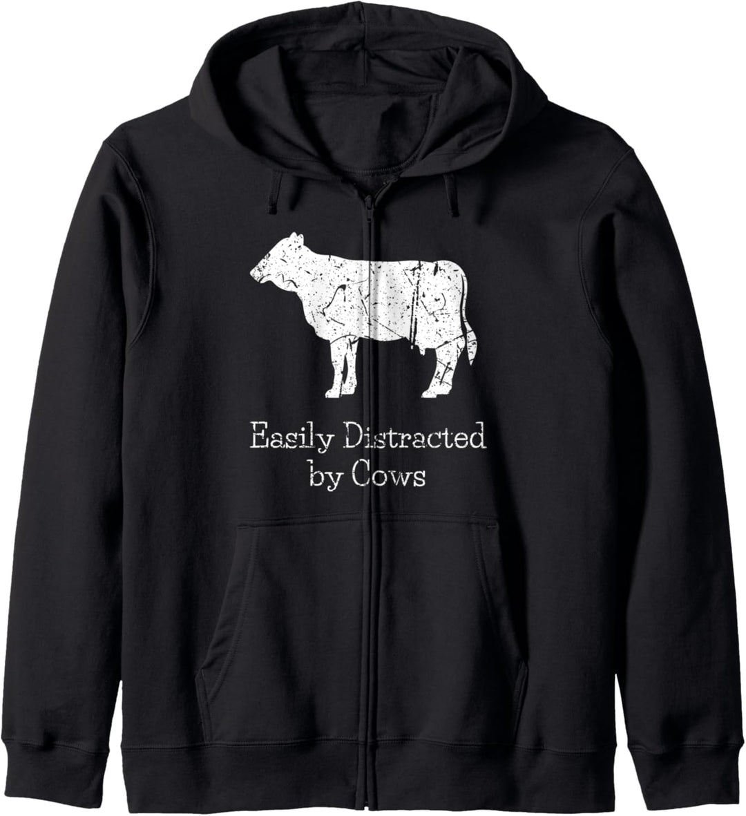 Bauerngeschenk leicht abgelenkt von Kühen Farm Animal Cow Kapuzenjacke