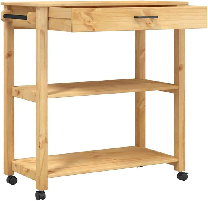 vidaXL Küchenwagen, Servierwagen mit viel Stauraum, Beistellwagen für Küche Wohnzimmer Badezimmer, T