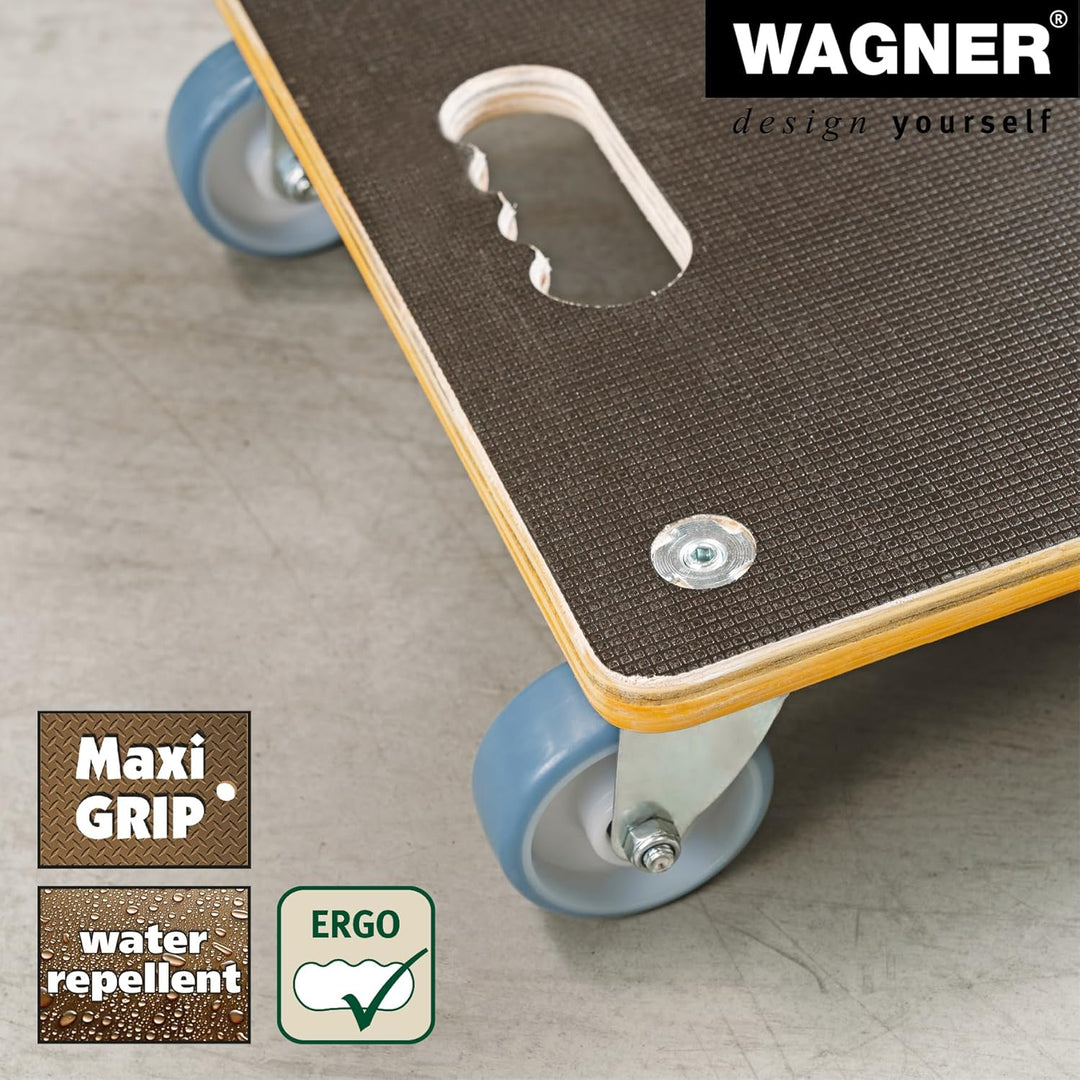Wagner Transporthilfe MM 1340 I 38 x 38 x 11 cm - Tragkraft 300 kg ideal für schwer beladene Kisten,