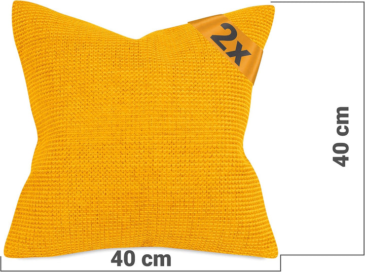 npluseins 2er Pack Kissenhüllen mit Struktur-Muster - Polsteroptik 617.767, 1 Pack (2 Stück) - Kisse