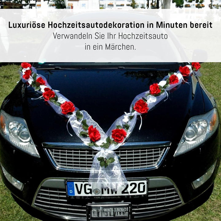Rosen Girlande Braut Paar Rose Deko Dekoration Autoschmuck Hochzeit Car Auto Wedding ®Auto-schmuck D