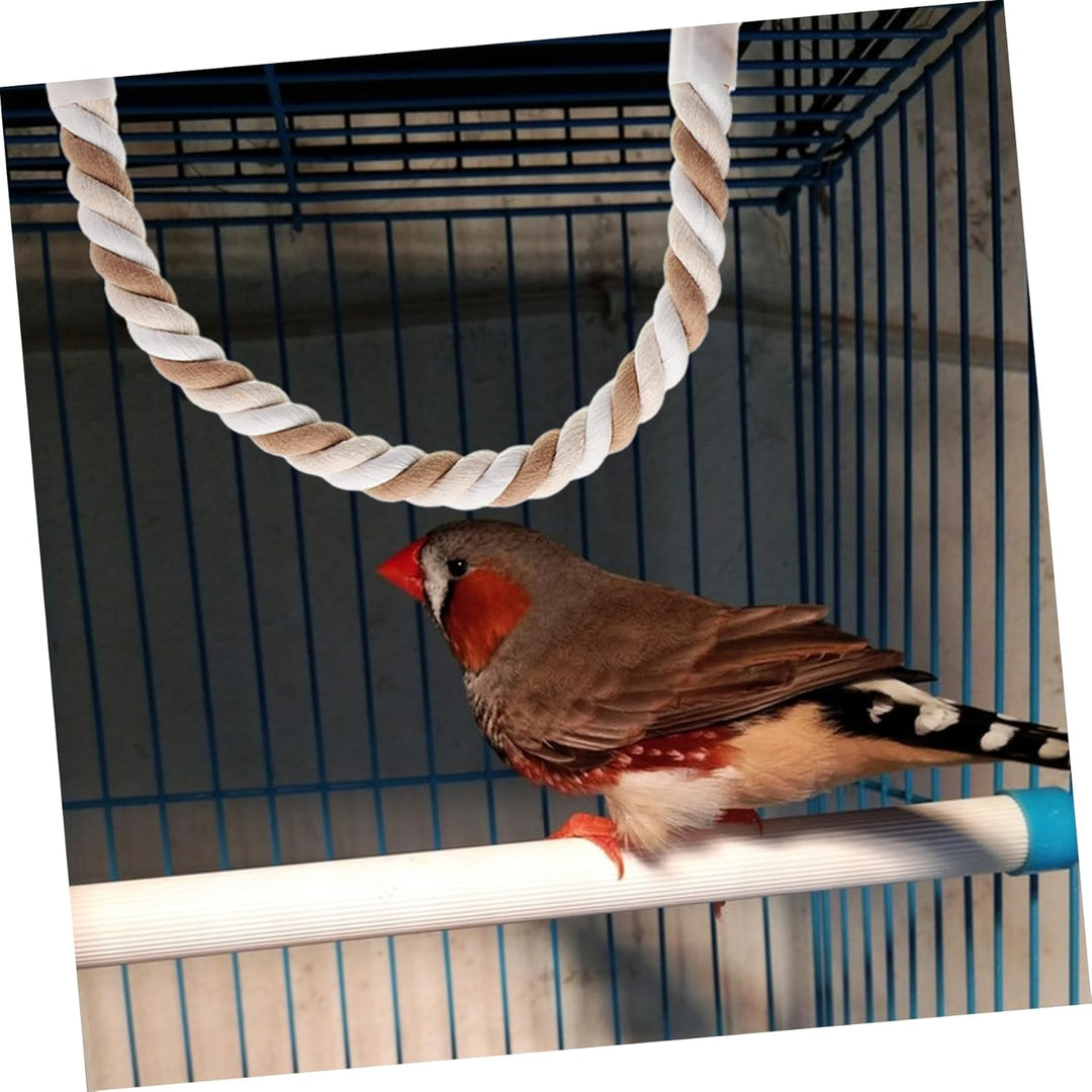 Milisten 3er Set Biegsame Vogelsitzstangen - Buntes Baumwollseil Kletterseil für Wellensittiche, Nym