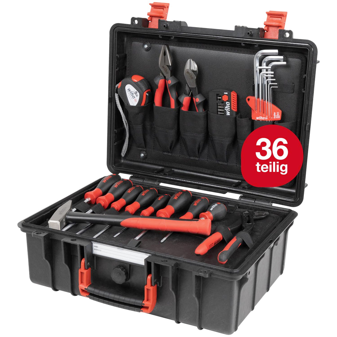 Wiha Lehrlingskoffer Set 36-teilig Basic L mechanic I Werkzeugkoffer gefüllt I Werkzeug Set für Prof