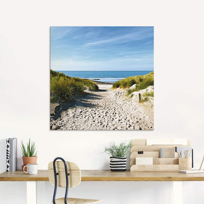 ARTland Glasbilder Wandbild Glas Bild einteilig 60x30 cm Querformat Strand Meer Küste Nordsee Sand D