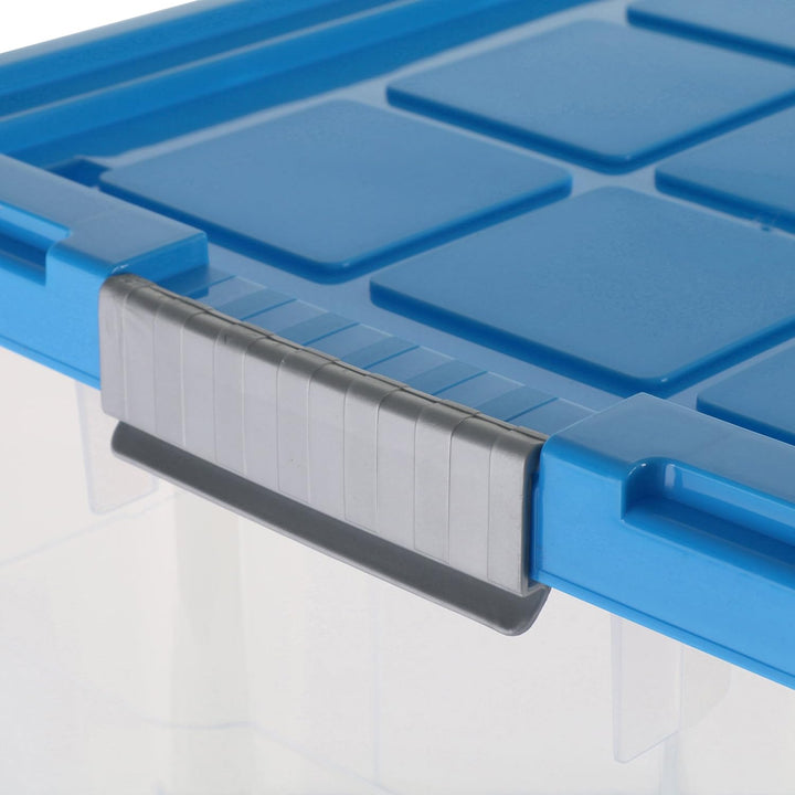 axentia Aufbewahrungsbox mit Rollen &amp; Deckel, Stapelbox aus Kunststoff 80 Liter, Eurobox transparent