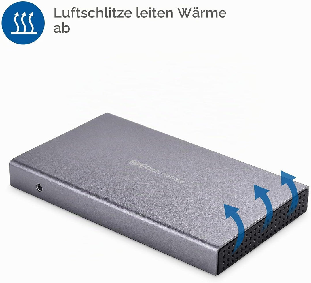 Cable Matters Aluminum 10Gbps USB 3.1 Gen 2 Externes SSD-Festplattengehäuse (USB C-Gehäuse, SSD Gehä