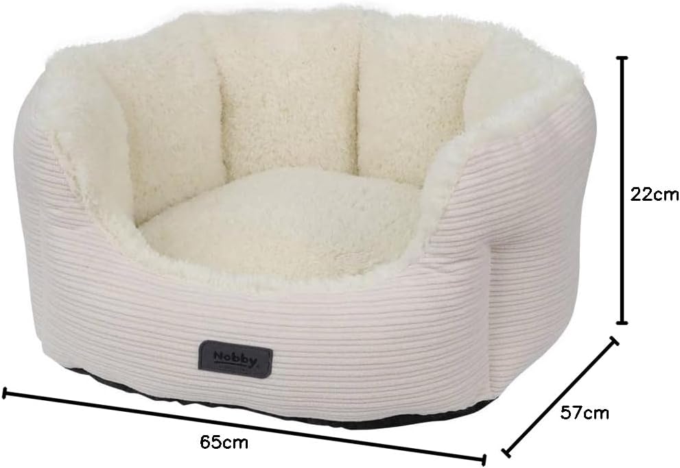 Nobby 61738 Komfortbett oval KAMBA beige; L x B x H: 65 x 57 x 22 cm