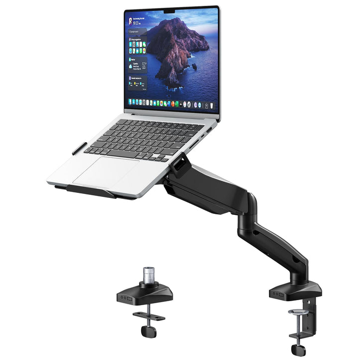 2 in 1 Laptop Halterung Schreibtisch, für 11.6-17.3'' Notebook & 17-32'' Monitor, Laptop Arm Halteru