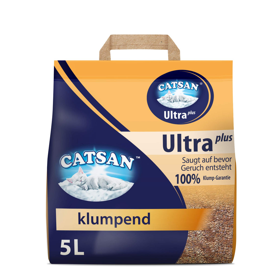 Catsan Katzenstreu Ultra plus, klumpend ohne Zusatz von Duftstoffen, (1 x 5 l)