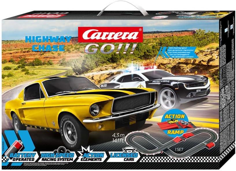 Carrera - 20063519 - Carrera GO!!! Highway Chase Rennbahn-Set I Rennbahnen und lizensierte Slotcars