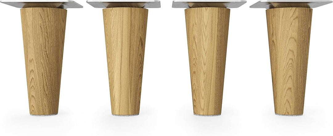 Sossai Möbelfüsse aus Massivholz Eiche mit Öl-Finish, Clif Round HMF1, 10 cm hoch, rund, gerade Ausf