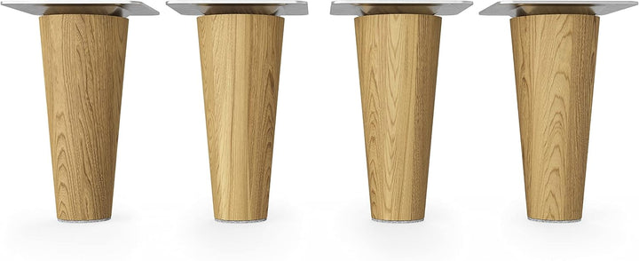 Sossai Möbelfüsse aus Massivholz Eiche mit Öl-Finish, Clif Round HMF1, 10 cm hoch, rund, gerade Ausf