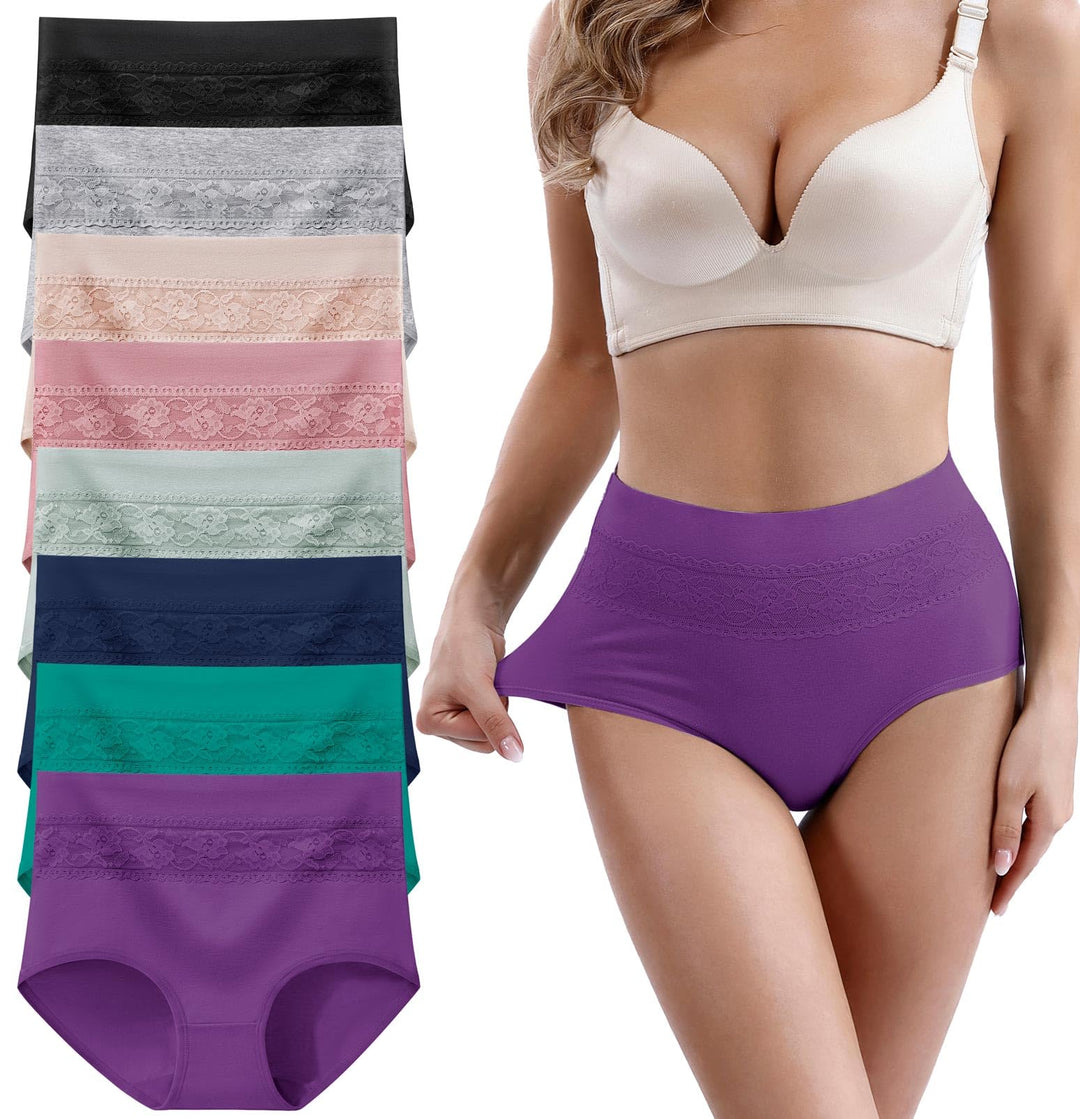Xaanelr Damen Unterhosen Hipsters Stretch Baumwolle Hohe Taille Slips Weich Unterwäsche für Frauen M