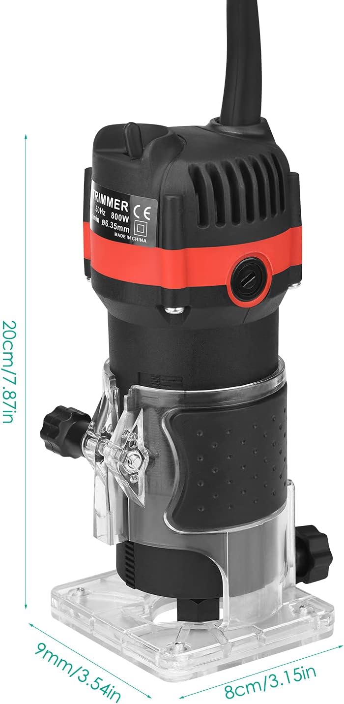 Yontwe Kompaktes Holz Router Werkzeug Tragbarer Handrouter Holzbearbeitung mit 15 Stück Router Bits