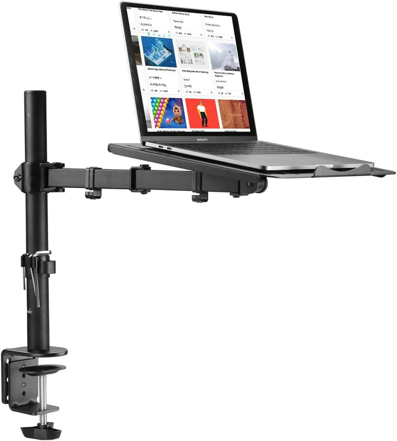 suptek Monitor Arm mit Laptop Halterung Volleinstellbar für 13"-27" Bildschirme Volleinstellbar (40c