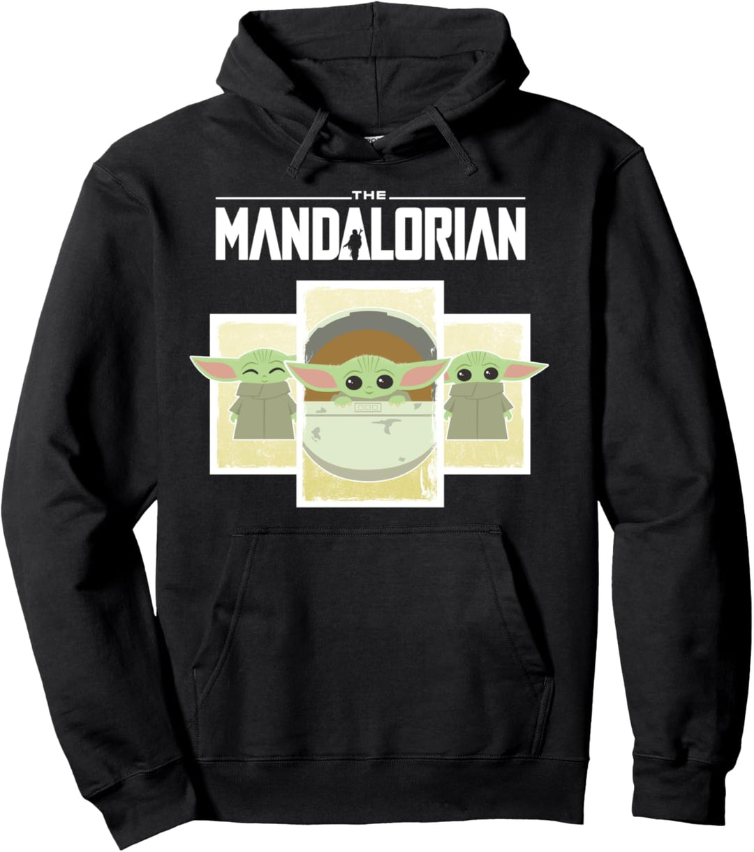 Star Wars The Mandalorian The Child Cute Cartoon Panels Pullover Hoodie
