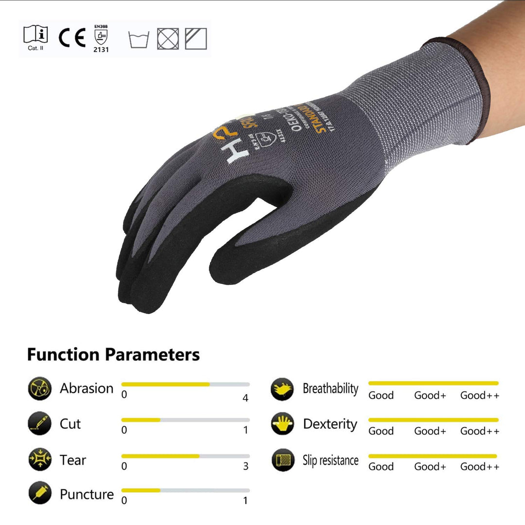 Arbeitshandschuhe - HPHST SF001TS Handschuhe 12 Paar Montagehandschuhe für Damen und Herren Gloves E