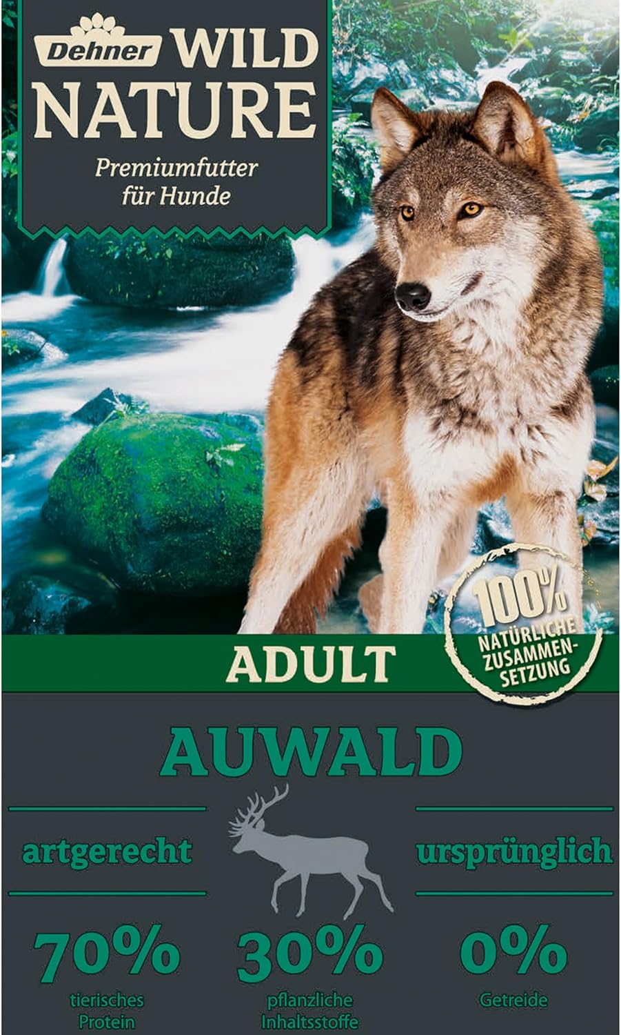 Dehner Wild Nature Hundefutter Auwald, Trockenfutter getreidefrei / zuckerfrei, für ausgewachsene Hu