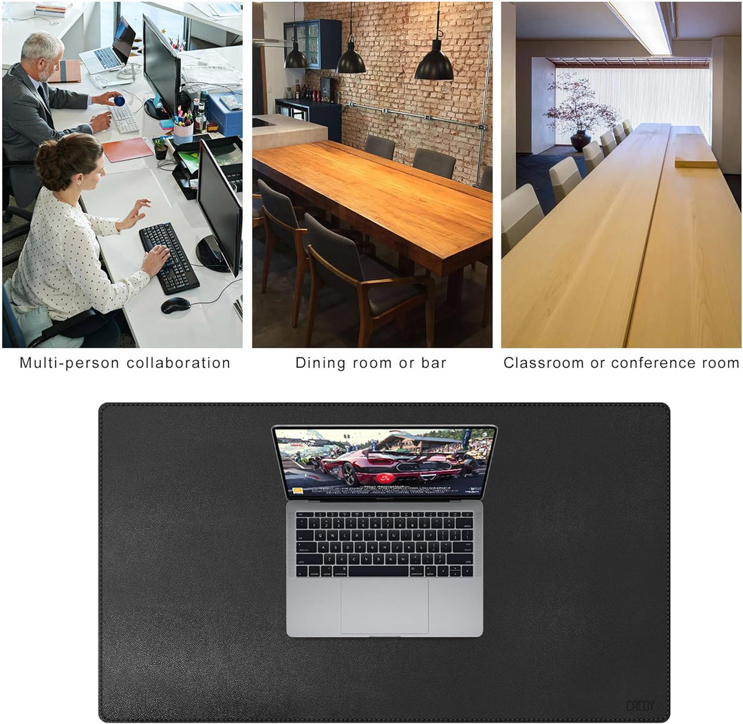 Cacoy Schreibtischunterlage PU Leder, 900x500 mm Schreibtisch Unterlage, Multifunktionales Schreibun