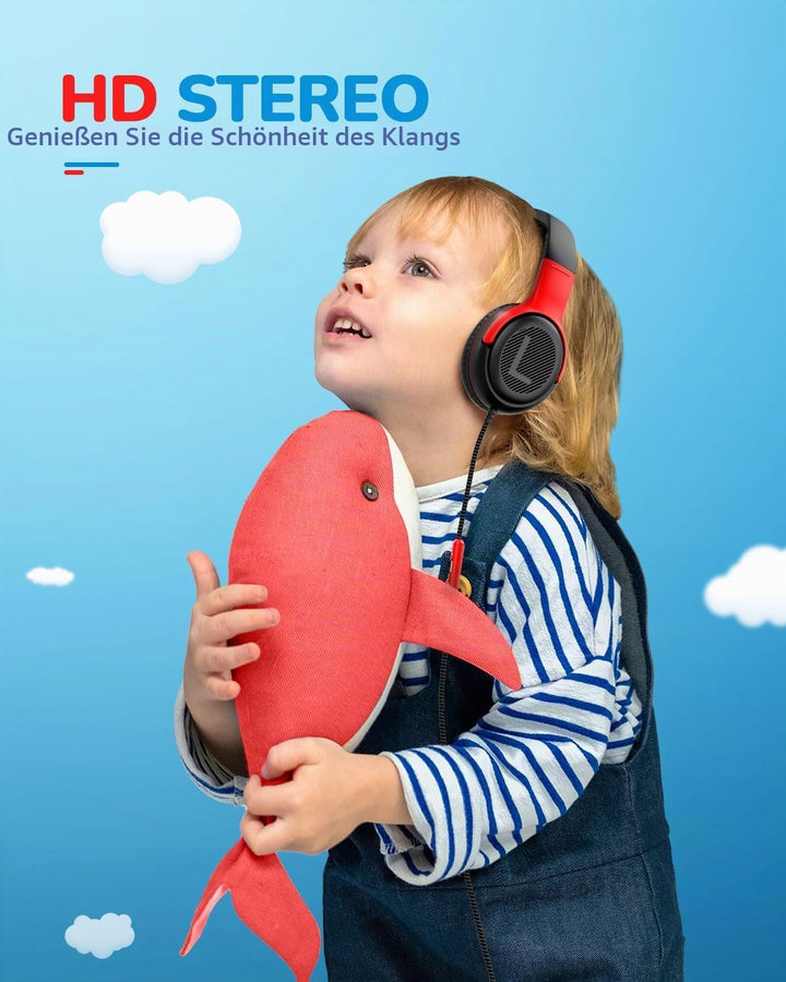 awatrue Kinder Kopfhörer, Kinderkopfhörer mit Kabel, Over Ear Kopfhörer Kinder für Schule/Reisen/PC/