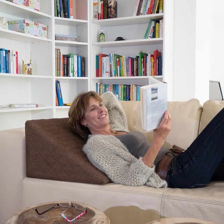 sabeatex® Rückenkissen, Keilkissen für Couch und Sofa, Lesekissen für bequemes Sitzen. 5 Unifarben f