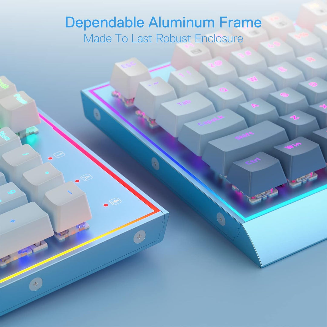 Redragon K654 RGB-Gaming-Tastatur, 104 Tasten Kabelgebundene Mechanische Tastatur mit Gewichtetem Al